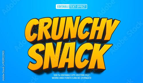 Editable 3d text style effect - Crunchy Snack text effect Template