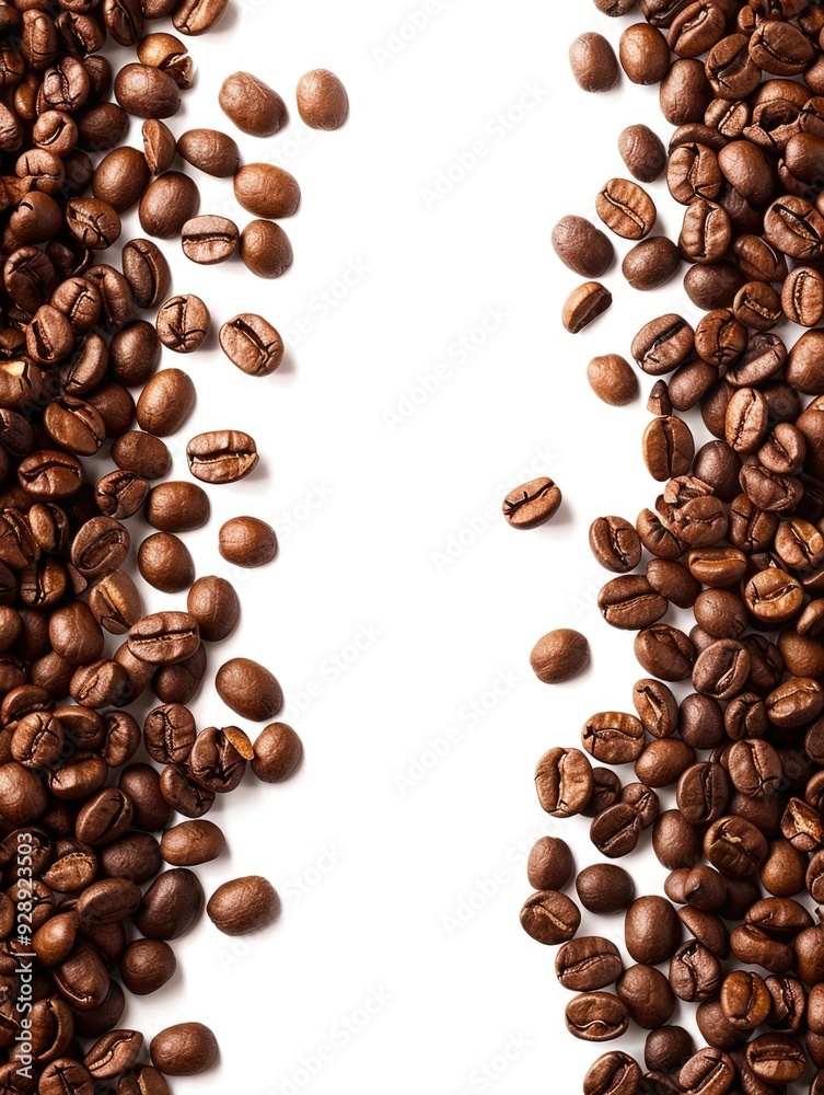 Obraz premium White Surface Coffee Beans