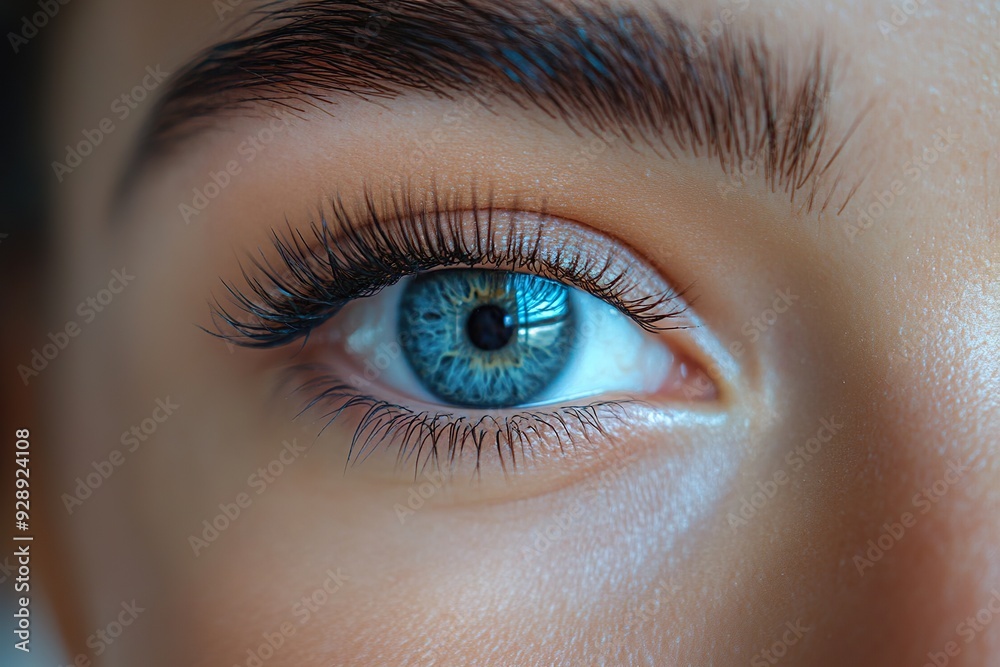 Obraz premium Eye with Luxurious Eyelash Extensions on Woman