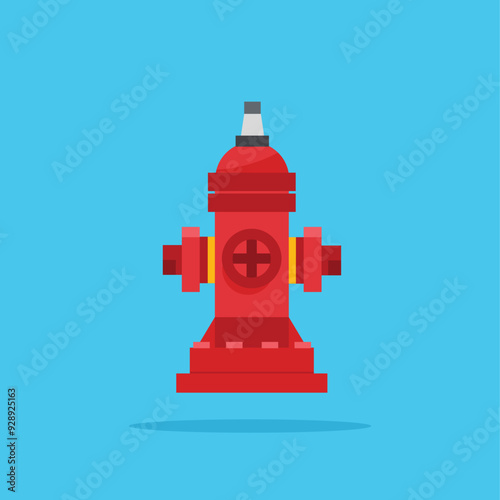 red fire hydrant pillar icon. fire extinguisher equipment illustration. suitable for poster and web icon use