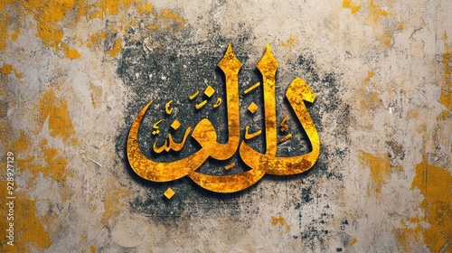 Arabic Calligraphy on Grungy Wall