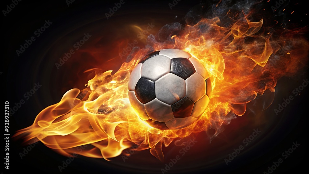 Fototapeta premium flaming+football