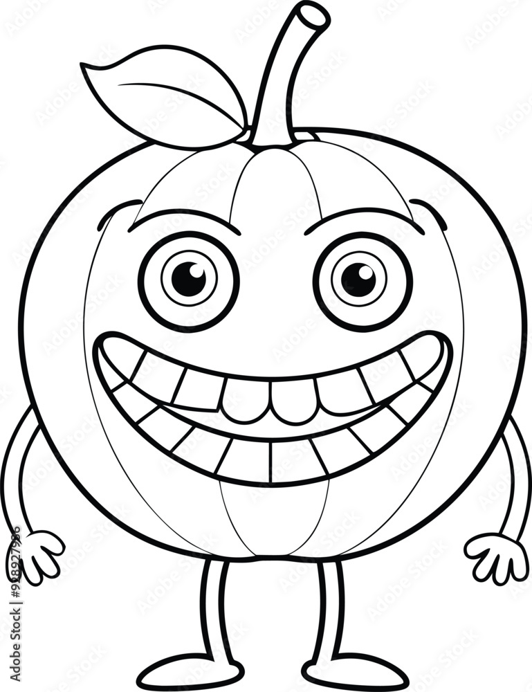 funny fruit monstar character line art black and white funny fruit monstar character line art black and white
