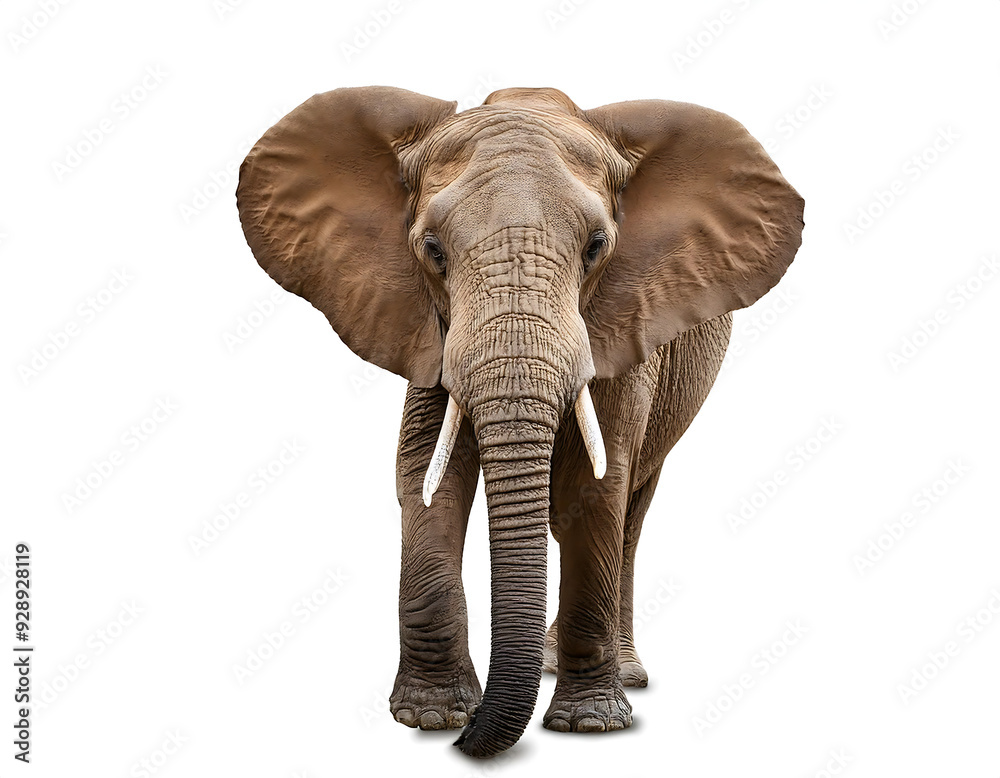 Fototapeta premium african elephant isolated white background generative ai animal