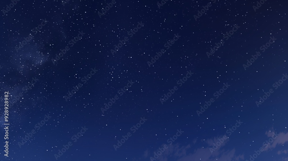 Fototapeta premium Night sky with stars and clouds.