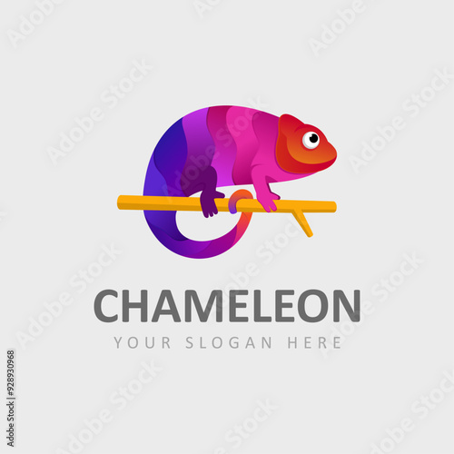 abstract gradient abstract vector chameleon logo