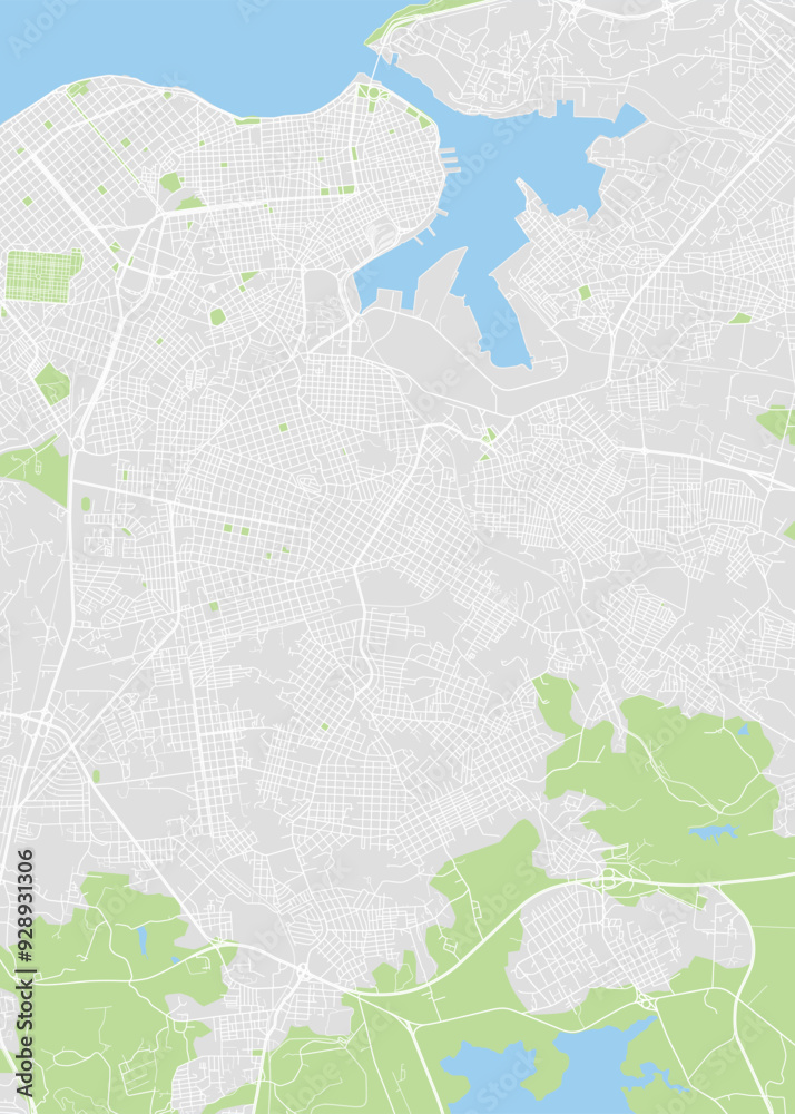 Naklejka premium City map Havana, color detailed plan, vector illustration