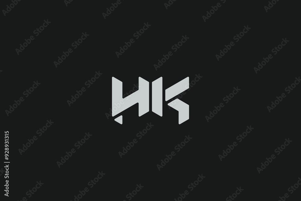 Obraz premium Monogram Letter HK Modern Initial Logo Design , creative Vector logo Illustration 