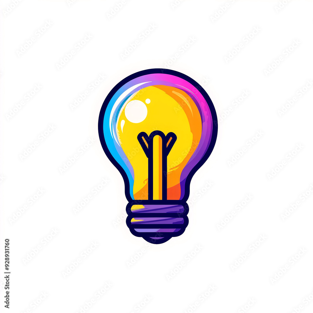 Logo vector style illustration of a lightbulb on white background. Logo vector style illustration of a lightbulb on white background.