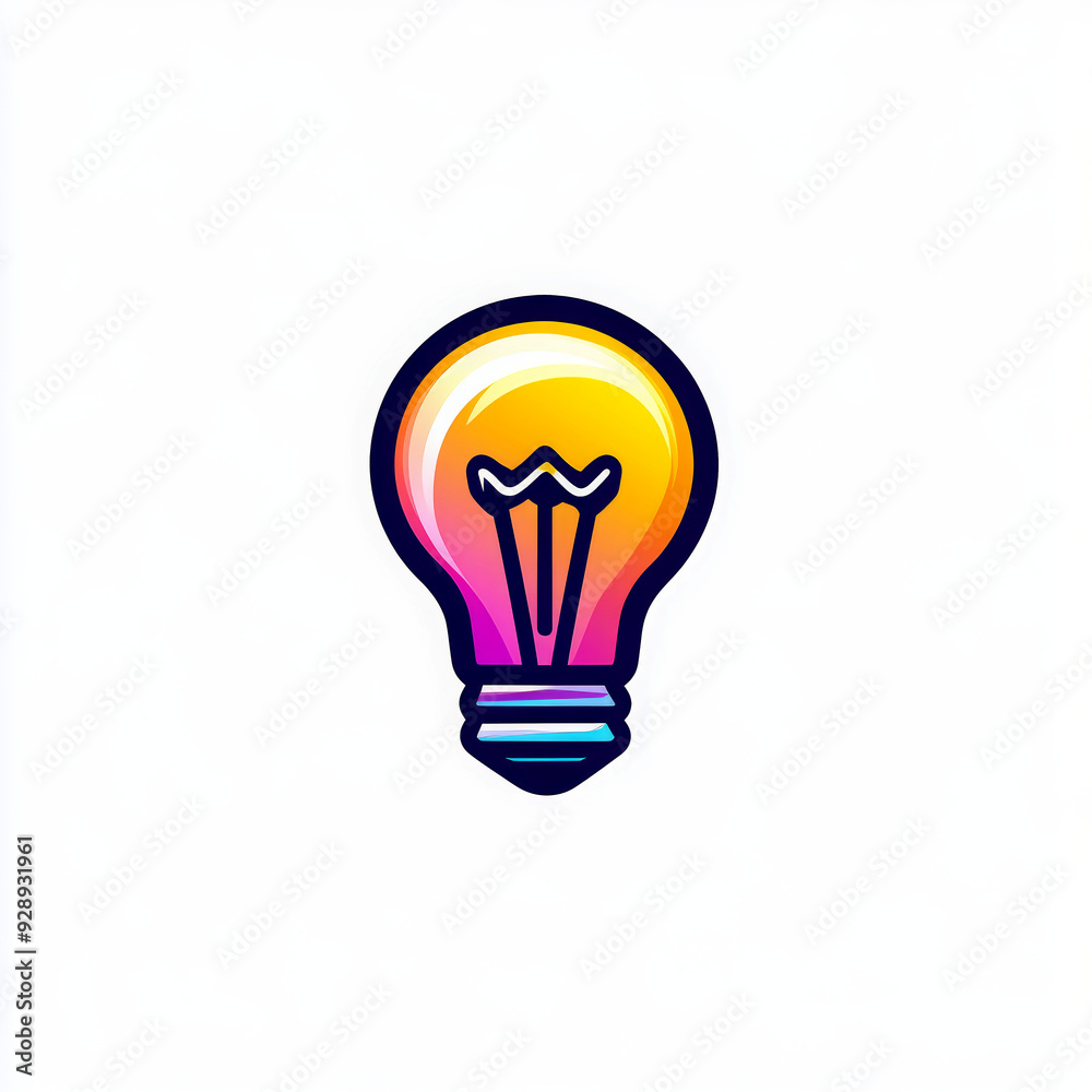 Logo vector style illustration of a lightbulb on white background. Logo vector style illustration of a lightbulb on white background.