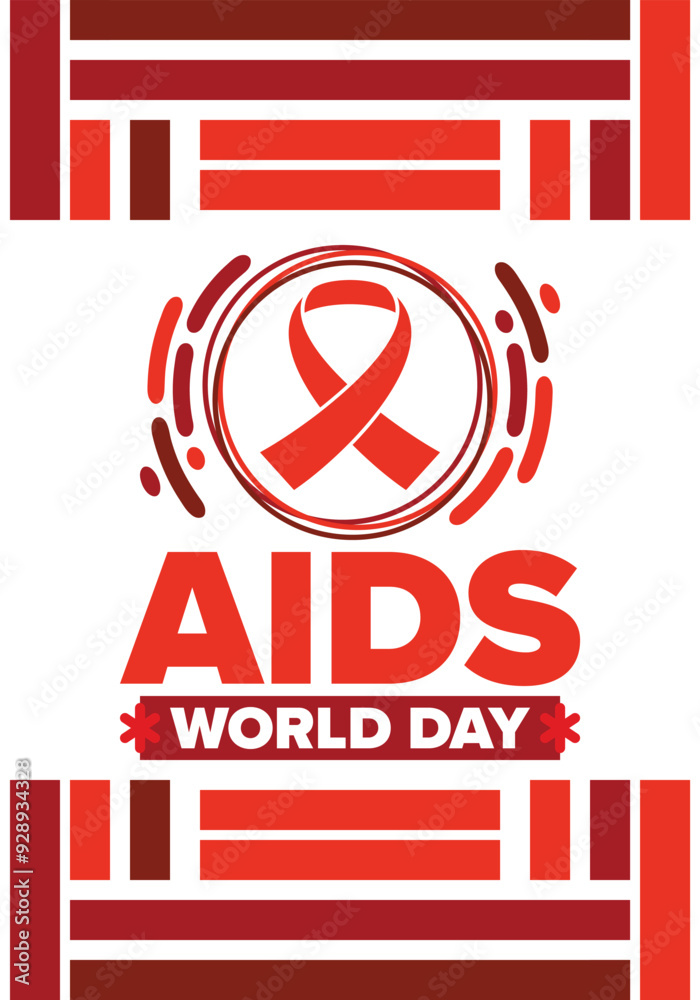 World Aids Day. Red ribbon symbol. Awareness and prevention hiv. Medical healthcare concept. Human support and protection. Celebrated annual in December 1. Poster, banner and background. Vector World Aids Day. Red ribbon symbol. Awareness and prevention hiv. Medical healthcare concept. Human support and protection. Celebrated annual in December 1. Poster, banner and background. Vector