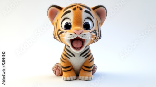 Adorable Cartoon Tiger Cub