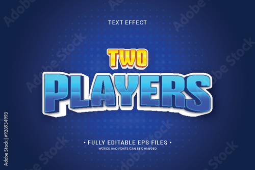 Two players editable three-dimensional text effect