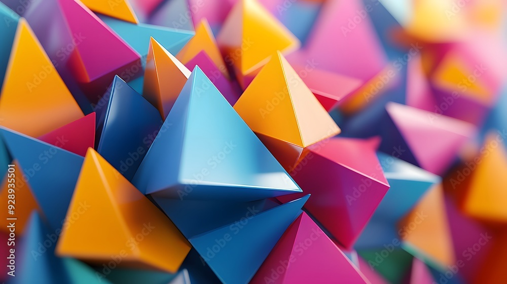 Obraz premium Abstract Colorful Triangular Geometric Pattern