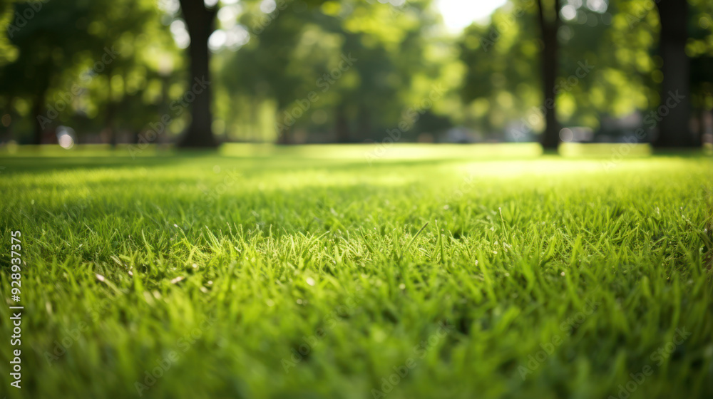 View of a lush green lawn. Soft blurred background. View of a lush green lawn. Soft blurred background.