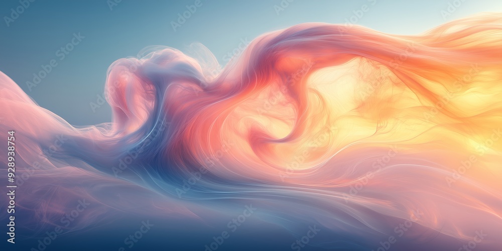 A captivating digital abstract art piece showcasing a mesmerizing blend of soft, flowing colors in warm orange, pink, and cool blue tones. A captivating digital abstract art piece showcasing a mesmerizing blend of soft, flowing colors in warm orange, pink, and cool blue tones.
