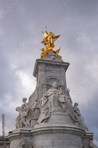 Close-Up of Victoria Memorial Statue in London