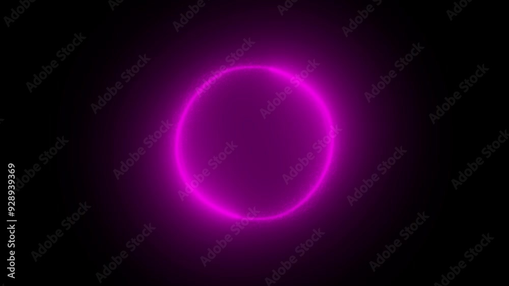 Pink glowing particles element rotating in circular motion on black background, element for intro , logo reveal , video opener