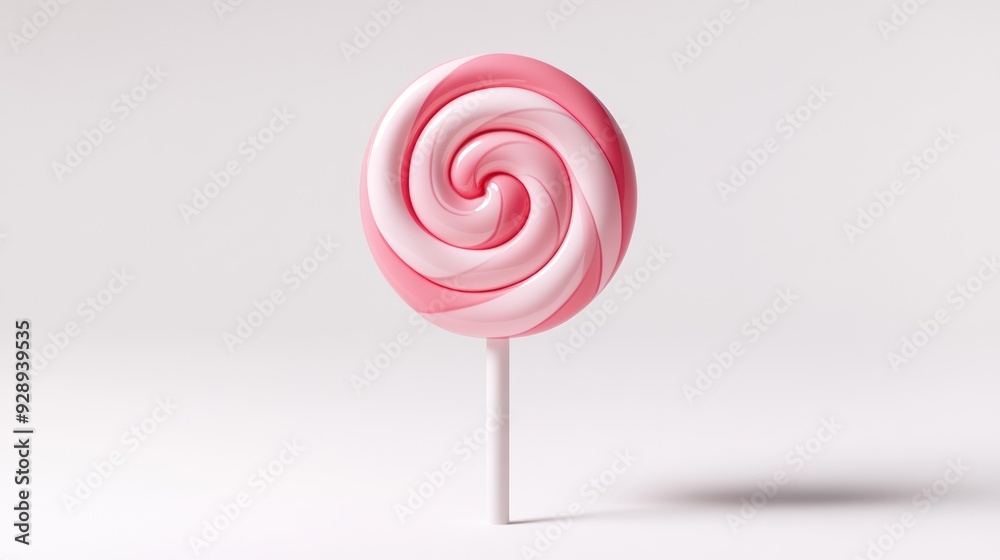 Pink and White Swirl Lollipop Pink and White Swirl Lollipop