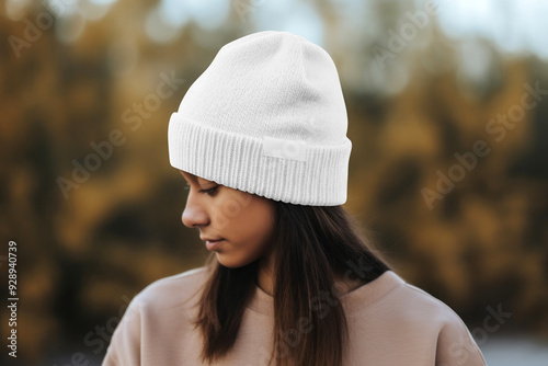 PNG beanie mockup, transparent design