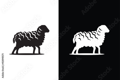 Sheep icon illustration on white background.