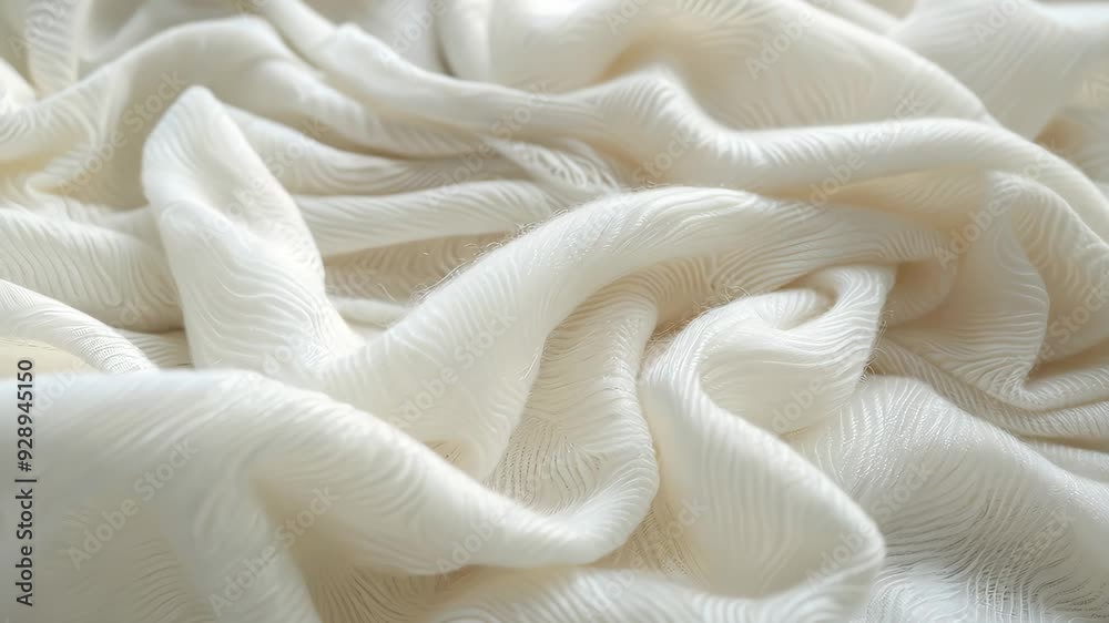 White silk fabric flowing on white background White silk fabric flowing on white background