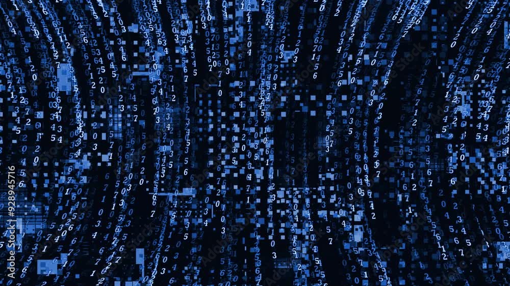 Digital technology speed connect Royal blue color particles background, cyber nano information, abstract communication, innovation future tech data modern background