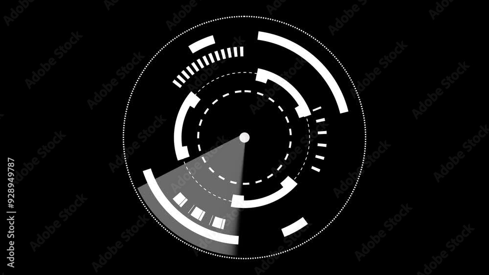 Sci-Fi Radar HUD Circle User Interface Digital UI with Alpha Channel. black background. Sci-Fi Radar HUD Circle User Interface Digital UI with Alpha Channel. black background.