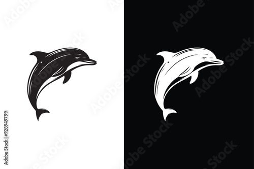 Dolphin icon, Vector icon isolated on white background.