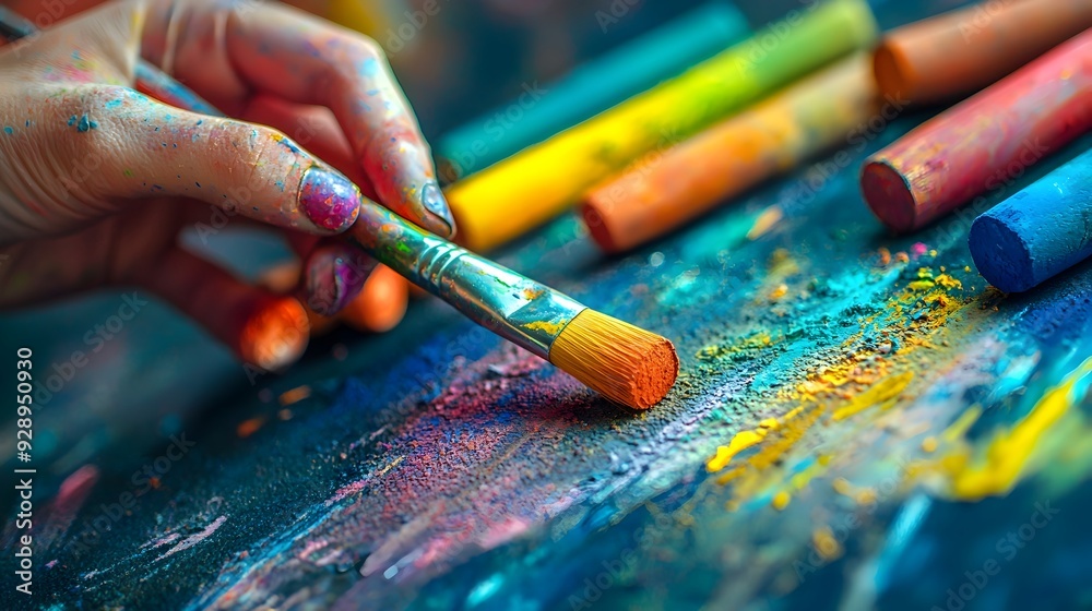 Fototapeta premium Vibrant Pastel Painting with Soft,Luminous Colors and Delicate Hues