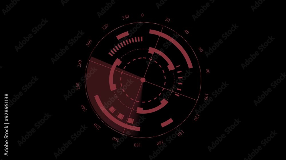 Sci-Fi Radar HUD Circle User Interface Digital UI with Alpha Channel. black background. Sci-Fi Radar HUD Circle User Interface Digital UI with Alpha Channel. black background.