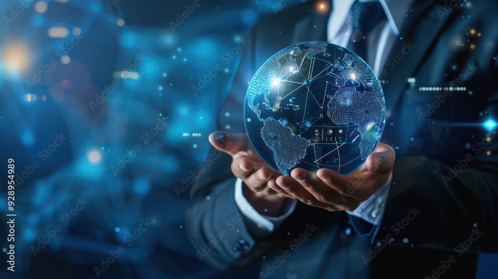 Businessman Holding a Globe Businessman Holding a Globe