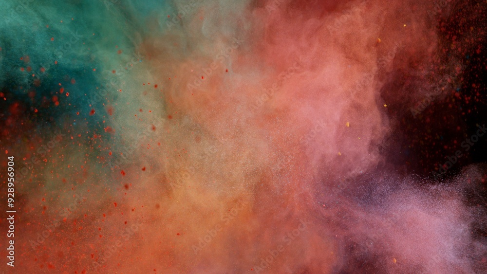 Fototapeta premium Colored powder dust abstract background . Freeze motion.