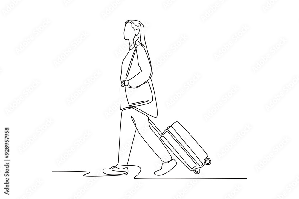 Traveling activity concept.. Single line draw design vector graphic illustration. Traveling activity concept.. Single line draw design vector graphic illustration.