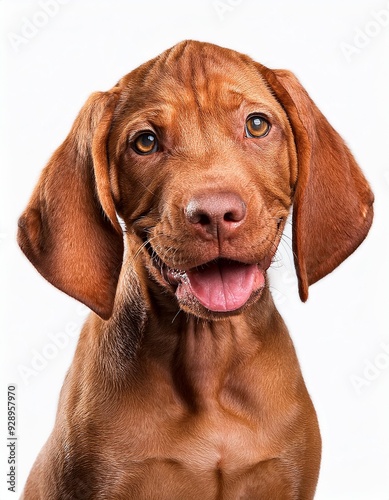 Wallpaper Mural 笑顔のショートヘアード・ハンガリアン・ビズラの子犬のポートレート（Portrait of a smiling Shorthaired Hungarian Vizsla puppy on white background）
 Torontodigital.ca