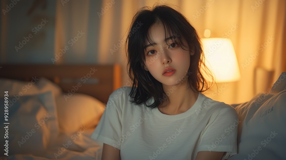 an aesthetic asian woman poses for the camera an aesthetic asian woman poses for the camera
