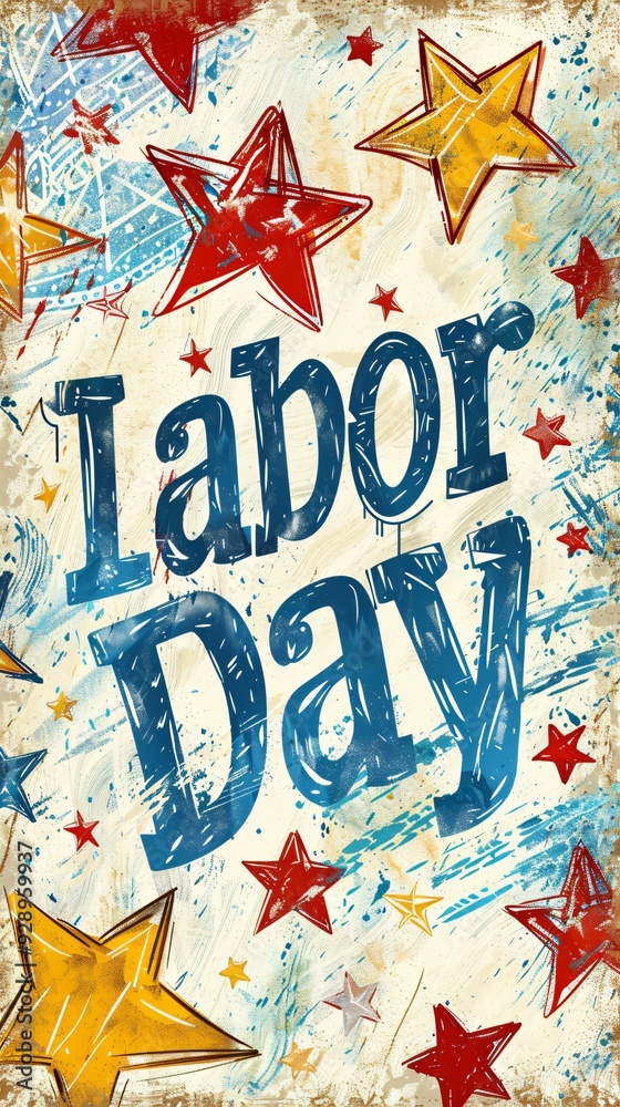 Obraz premium Labor Day text grunge banner