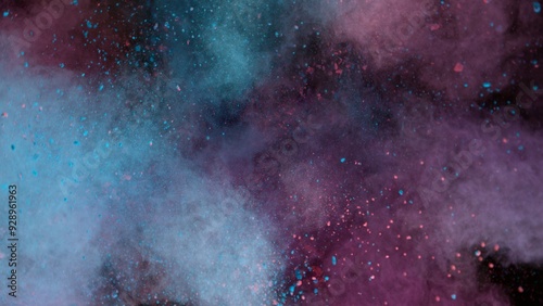 Colored powder dust abstrac...