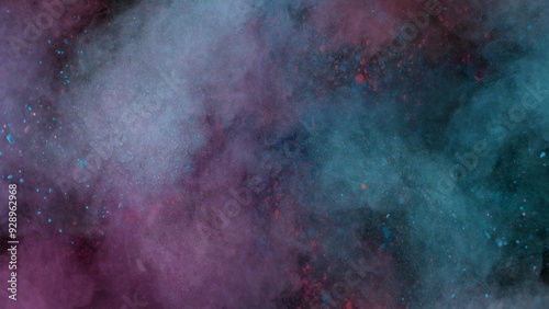 Colored powder dust abstract background . Freeze motion.