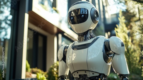 Humanoid robots enhance security by monitoring and patrolling premises photo