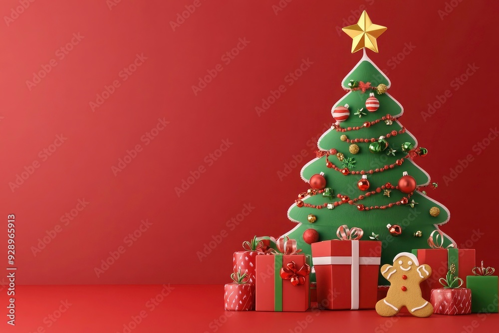 Merry Christmas and Happy New Year Card background with 3d Decoration Elements. Christmas card design, New Year poster background, Xmas holiday party banner Merry Christmas and Happy New Year Card background with 3d Decoration Elements. Christmas card design, New Year poster background, Xmas holiday party banner