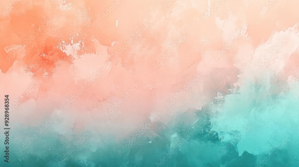 Obraz premium A vibrant, abstract sky with clouds in shades of orange and blue.