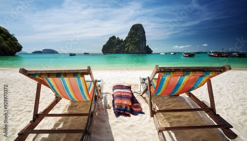 beach, sea, ocean, sand, chair, tropical, sky, water, travel, palm, summer, island, vacation, relax, table,