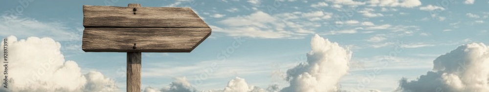 Wooden Direction Sign Under Cloudy Skies: A Symbol of Decisions and Choices in Life's Journey. Embracing the Path of Growth and Discovery. Wooden Direction Sign Under Cloudy Skies: A Symbol of Decisions and Choices in Life's Journey. Embracing the Path of Growth and Discovery.