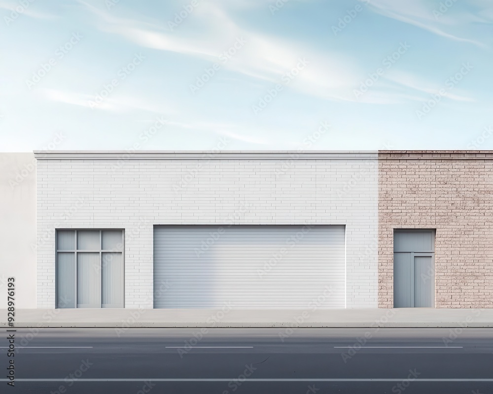Declining urban neighborhood, closed businesses, 3D illustration Declining urban neighborhood, closed businesses, 3D illustration