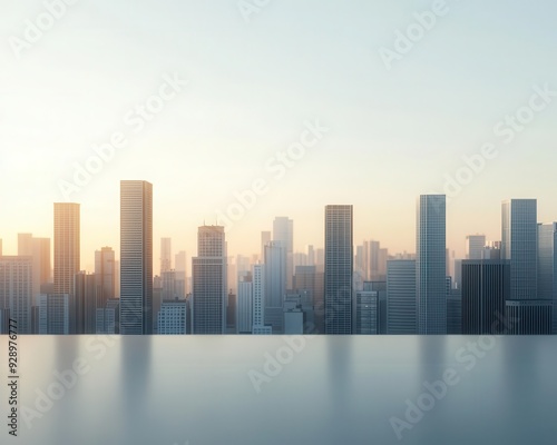 Empty cityscape, unsold skyscrapers, 3D illustration