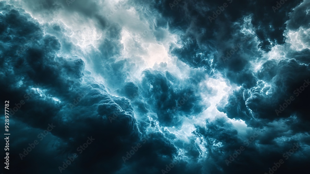 Dark and Stormy Cloudscape with a Glimmer of Light Dark and Stormy Cloudscape with a Glimmer of Light