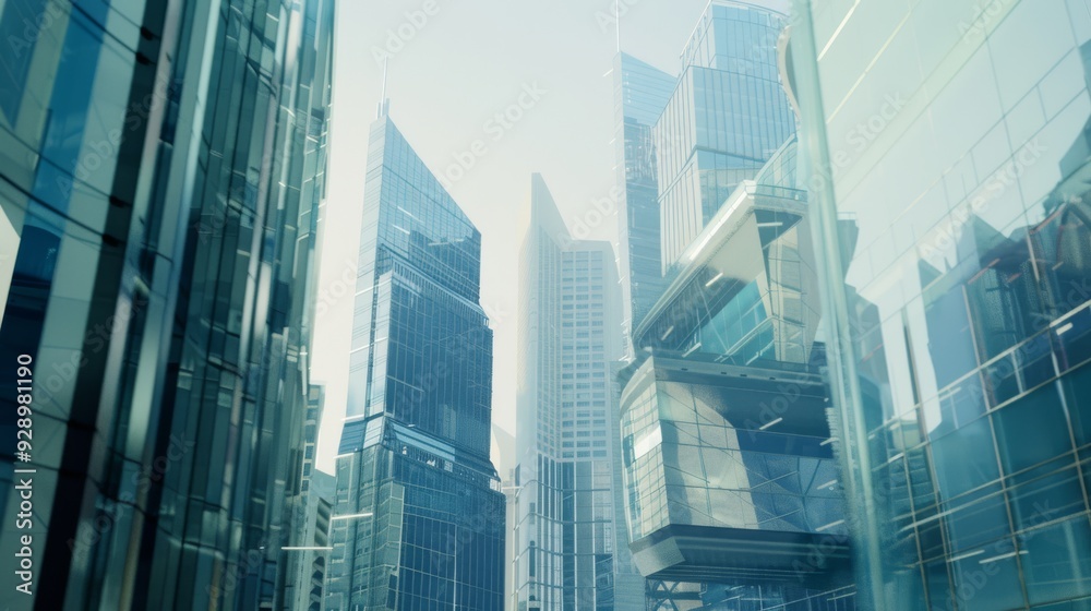 Modern skyscrapers reach into the sky, reflecting a city’s ambition and growth through their sleek, glassy architecture. Modern skyscrapers reach into the sky, reflecting a city’s ambition and growth through their sleek, glassy architecture.