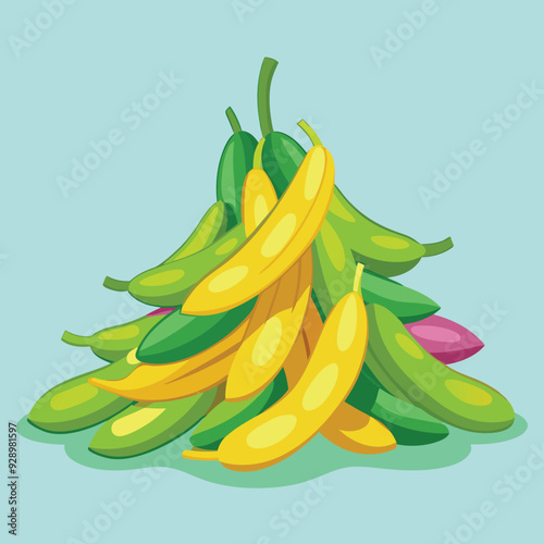 illustration of string beans 