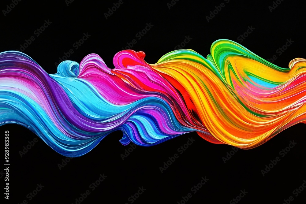 Vibrant Abstract Color Wave on Dark Background Vibrant Abstract Color Wave on Dark Background